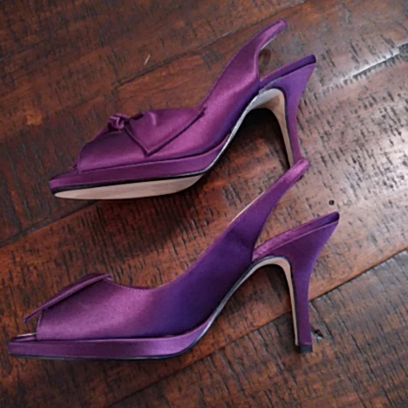 Caparros Satin Purple Dress Shoe 8 - Picture 4 of 4